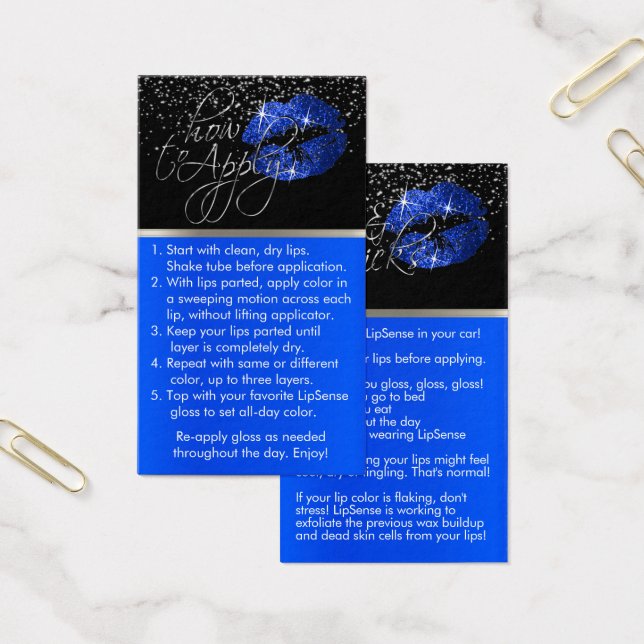 Cartes De Visite Lèvres bleues - Comment appliquer et conseils (Bureau)