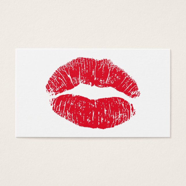 Cartes De Visite Lèvres de baiser rouges (Devant)