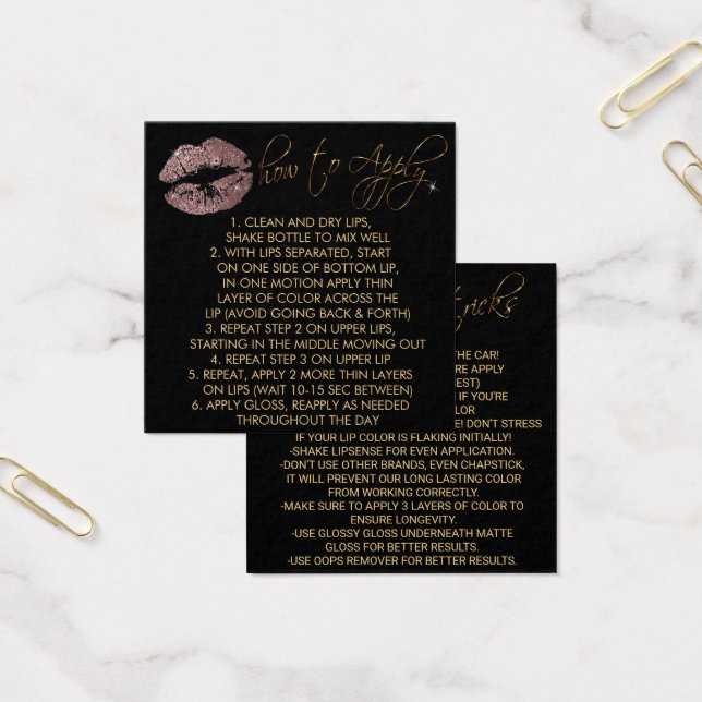 Cartes De Visite Lèvres de Parties scintillant Dusty Rose 2 - Comme (Bureau)