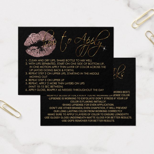 Cartes De Visite Lèvres de Parties scintillant Dusty Rose - Comment (Bureau)