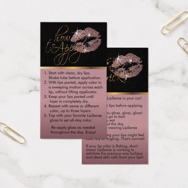 Cartes De Visite Lèvres Roses poussiéreuses - Comment appliquer et  (Bureau)
