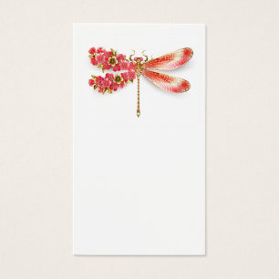 Cartes De Visite libellule de fleurs avec sakura de bijoux