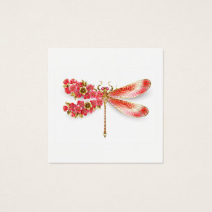 Cartes De Visite libellule de fleurs avec sakura de bijoux