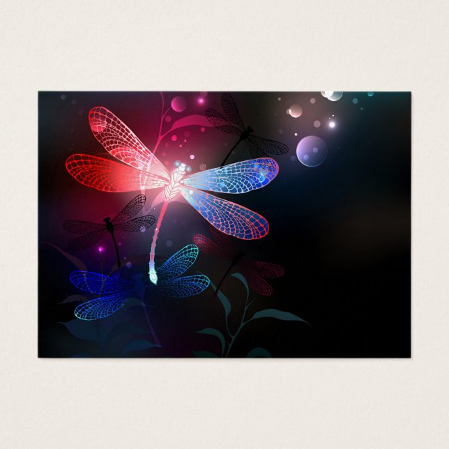 Cartes De Visite libellule rouge brillante (Devant)