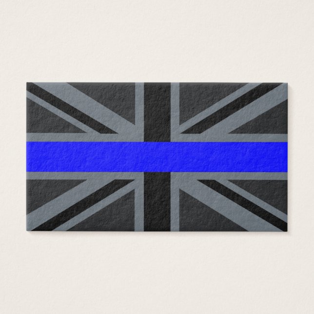 Cartes De Visite Ligne bleue mince Union Jack (Devant)
