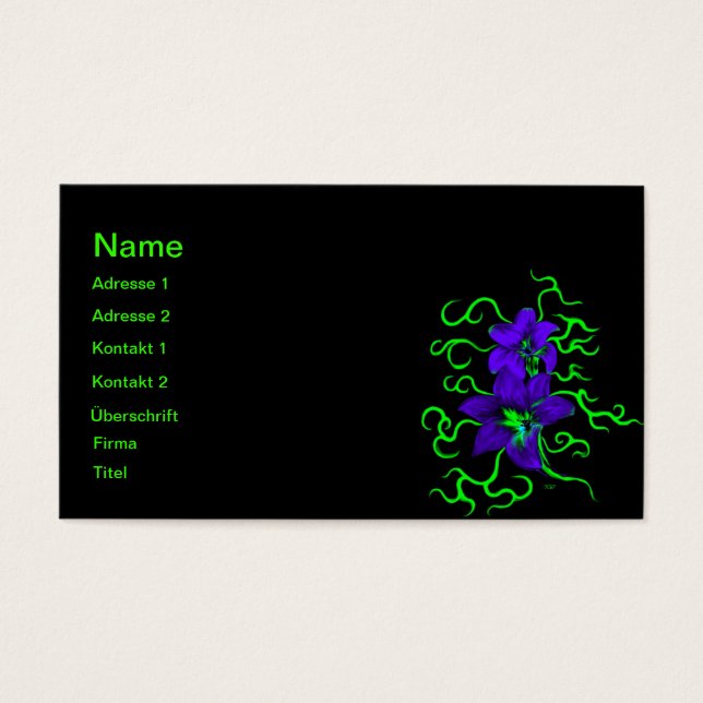 Cartes De Visite lila Lilie Blume (Devant)