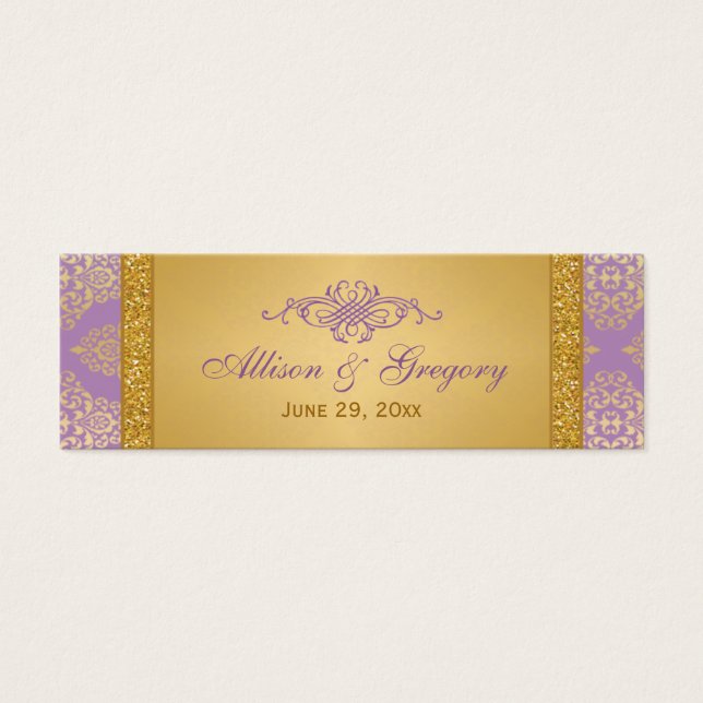Cartes De Visite Lilac, Parties scintillant FAUX, balise Mariage da (Devant)