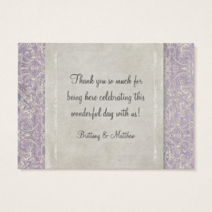 Cartes De Visite Lilac Vintage français Régence Lace Mariage dressé