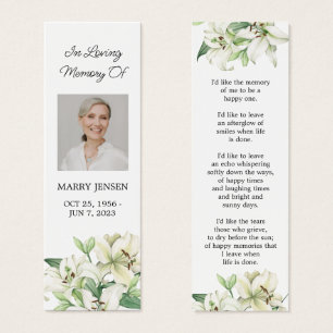Cartes De Visite Lily Floral Photo Funeral Signet