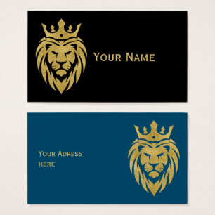 Cartes De Visite Lion Avec Couronne - Style Or 3
