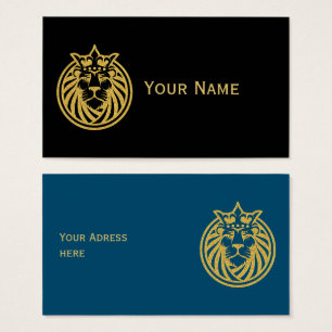 Cartes De Visite Lion Avec Couronne - Style Or 4
