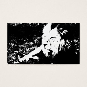 Cartes De Visite Lion en noir et blanc
