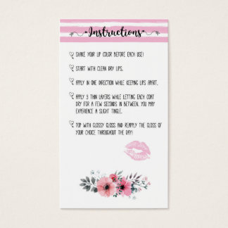 Cartes De Visite Lipsense Intructions card
