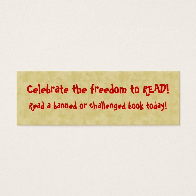 Cartes De Visite Lire les livres interdits Signet (Devant)