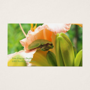 Cartes De Visite Lis de sourire de rose de grenouille d'arbre