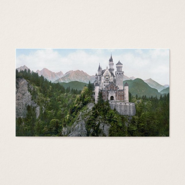 Cartes De Visite Lithographie du château de Neuschwanstein (Devant)