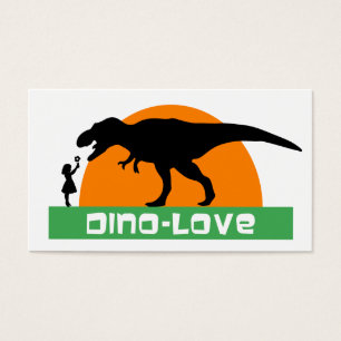 Cartes De Visite Little girl and dinosaur