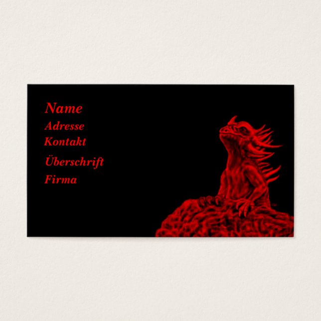 Cartes De Visite Little Red Dragon (Devant)