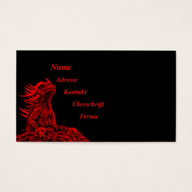 Cartes De Visite Little red Dragon (Devant)