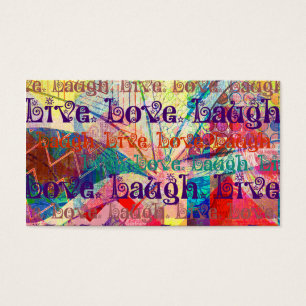 Cartes De Visite Live Laugh Love Abstrait Textured Plaid Motif