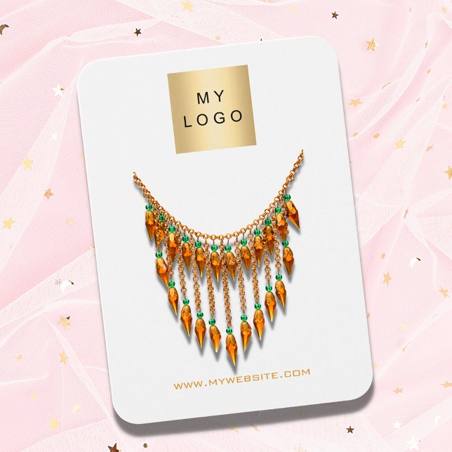 Cartes De Visite Logo bijoux d'oreille en or blanc photo QR afficha (Créateur téléchargé)