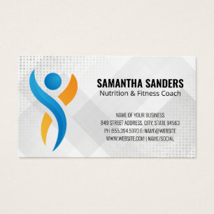 Cartes De Visite Logo Blue Orange Santé   Fitness