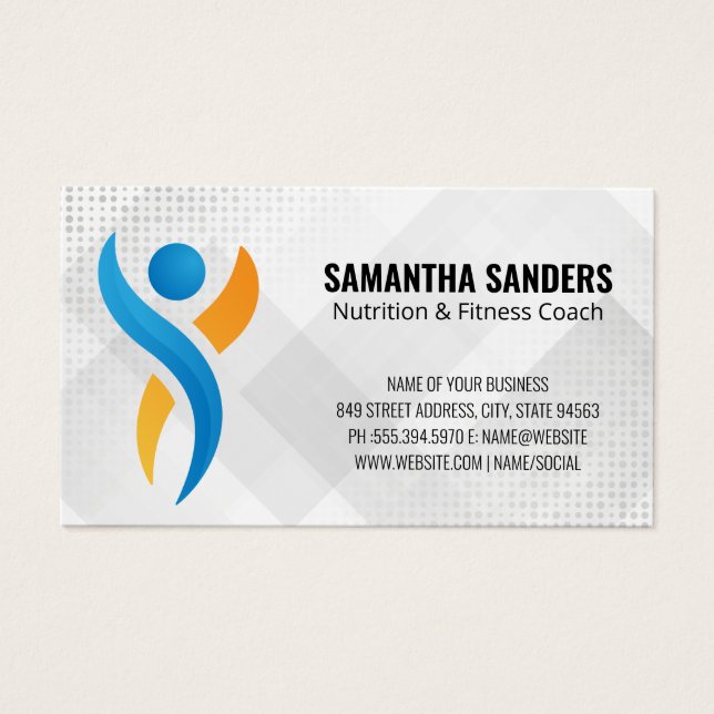 Cartes De Visite Logo Blue Orange Santé | Fitness (Devant)