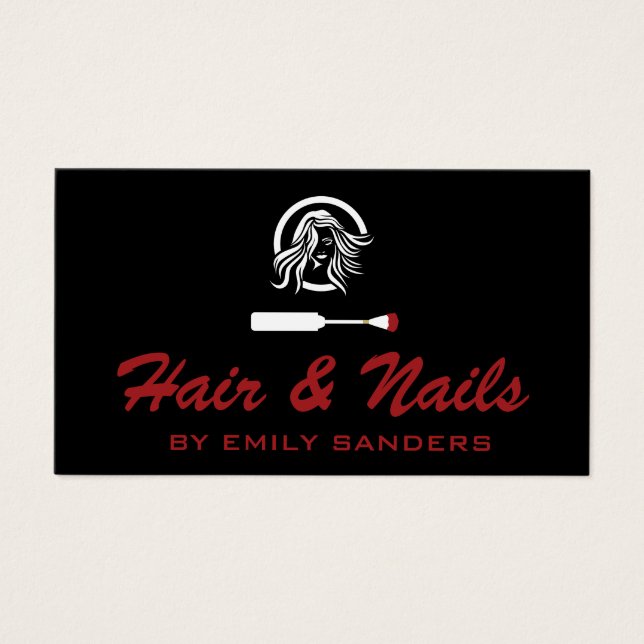 Cartes De Visite Logo cheveux et ongles (Devant)