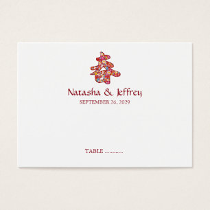 Cartes De Visite Logo chinois de kanji épousant les fleurs colorées