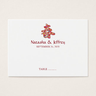 Cartes De Visite Logo chinois de kanji épousant les fleurs colorées