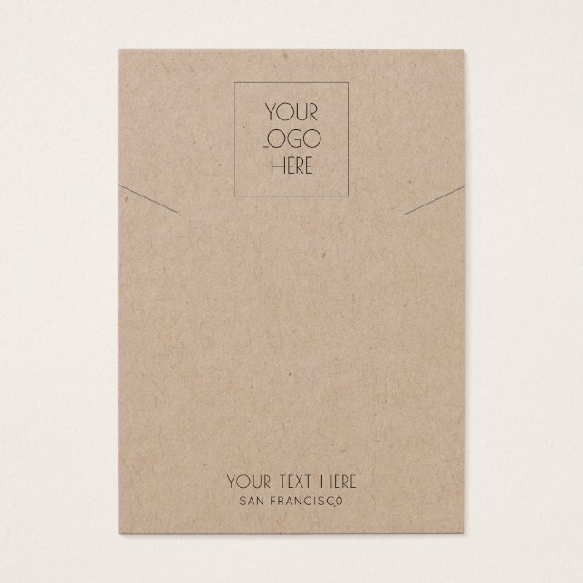 Cartes De Visite Logo Collier de bijoux simple Kraft Display Card (Devant)