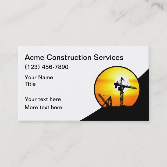 Cartes de visite Logo Construction (Devant)