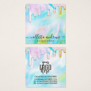 Cartes De Visite Logo d'anneau de Parties scintillant Holographique