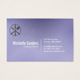 Cartes De Visite Logo de couverts Texture violette