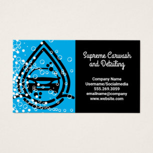 Cartes De Visite Logo de lavage de voiture   Bulles de savon