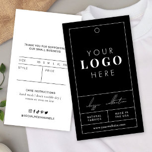 Cartes De Visite Logo de l'entreprise Black Hang Tag Vêtements Prix