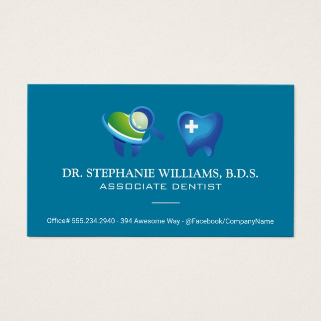 Cartes De Visite Logo de nettoyage des dents (Devant)