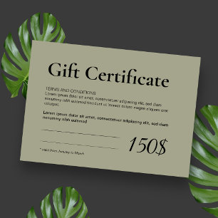 Cartes De Visite Logo de Sage moderne Certificat cadeau d'affaires