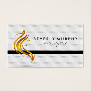 Cartes De Visite Logo de salon de coiffure Beauté Fond en papie