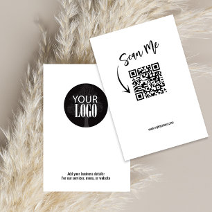 Cartes De Visite Logo d'entreprise simple QR Code minimaliste