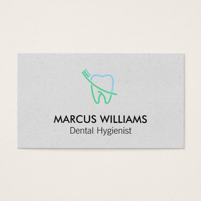 Cartes De Visite Logo des dents et des pinceaux (Devant)