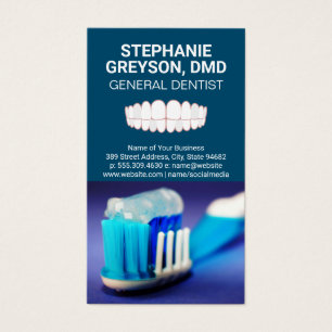 Cartes De Visite Logo des dents et des pinceaux   Icône Teeth