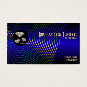 Cartes De Visite Logo Diamond de bijoux bleu or