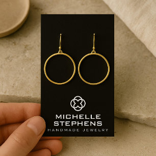 Cartes De Visite Logo du concepteur de bijoux moderne Porte-oreille