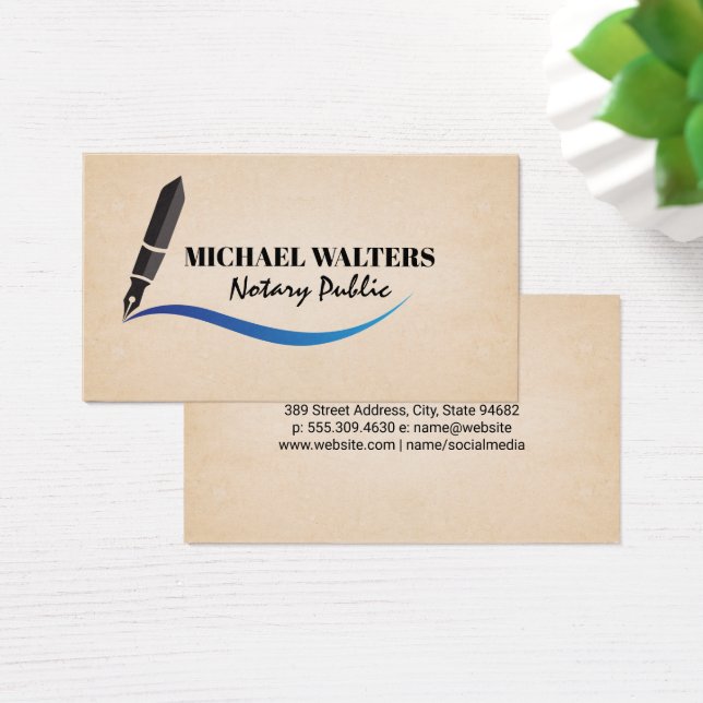 Cartes De Visite Logo du stylo | Note (Bureau)