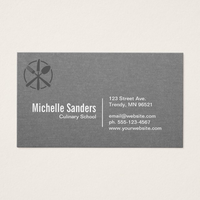 Cartes De Visite Logo en argent | Texture grise (Devant)