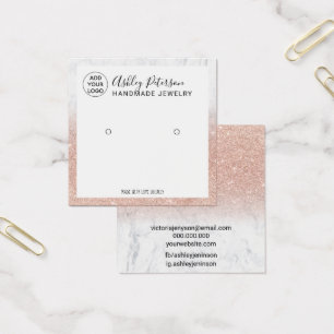 Cartes De Visite Logo en marbre parties scintillant rose or étalon 