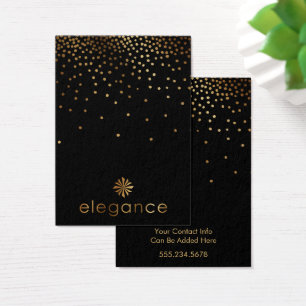 Cartes De Visite Logo Gold Confetti Black Porte-oreille Écran