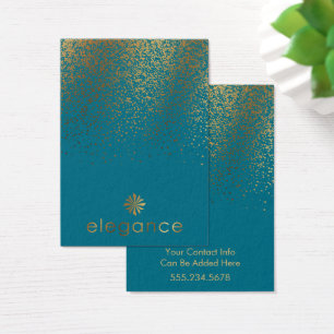 Cartes De Visite Logo Gold Confetti Turquoise Porte-oreilles