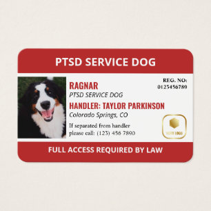 Cartes De Visite Logo & ID photo Red White Service Chien
